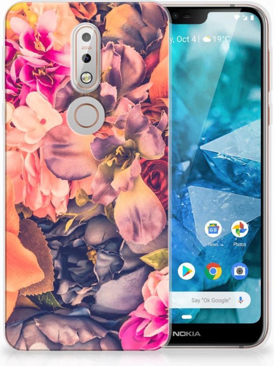 Nokia 7.1 TPU Case Bosje Bloemen