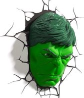 Marvel Hulk - Hulk Face 3D Deco Light - Wandlamp binnen - Lamp Kinderkamer - Draadloos
