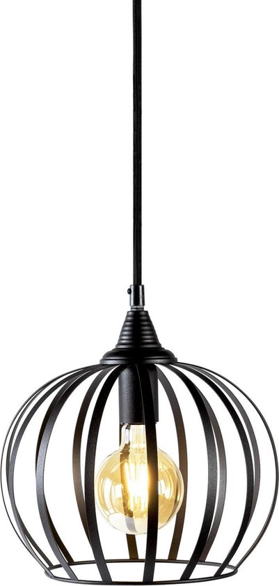 J-Living - hanglamp - Hugo - draadstaal - zwart - 30cm | bol.com