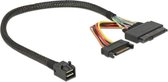 DeLOCK 84823 tussenstuk voor kabels SFF-8643 U.2 SFF-8639/SATA 15 Pin Zwart