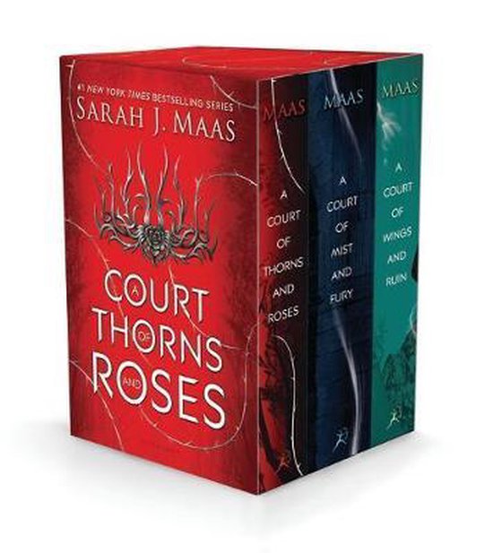 Ensemble de livres de Sarah J. Maas, incluant 'A Court of Thorns and Roses', 'A Court of Mist and Fury' et 'A Court of Wings and Ruin'.