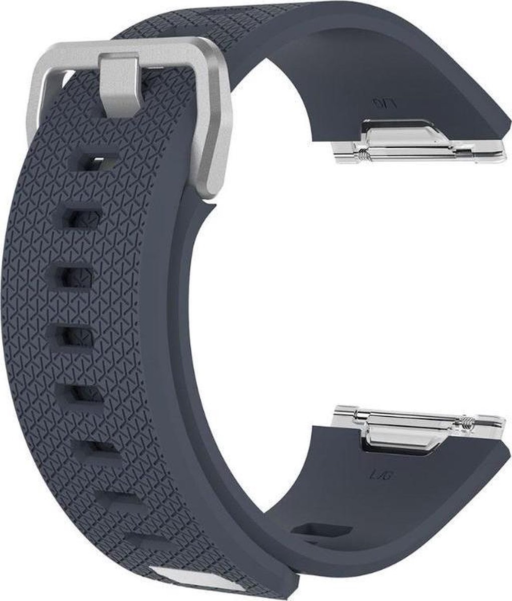 KELERINO. Siliconen Bandje geschikt voor Fitbit Ionic Gespsluiting - Rock Cyan - Large