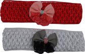Jessidress Baby Haarbanden set met kleine strik - Rood/Wit