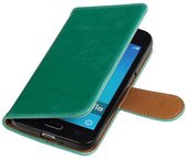 Mobieletelefoonhoesje.nl - Zakelijke Bookstyle Hoesje voor Samsung Galaxy J1 2016 Groen