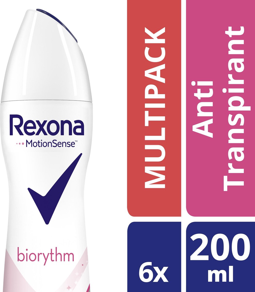 Goedkoopste Rexona Deodorant Ultra Dry Biorythm Anti-Transpirant - 6 x 200 ml - Voordeelverpakking