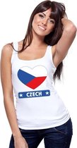 Tsjechie hart vlag singlet shirt/ tanktop wit dames XL