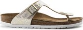 Birkenstock Gizeh Shiny Snake cream narrow sandalen dames (S)