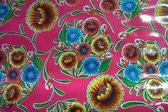 Atelier Du Baj Floral Hot Pink Oilcloth - 250 x 120 cm