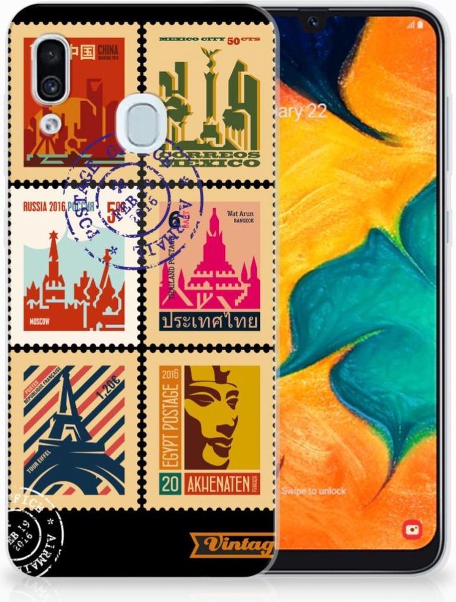 Samsung Galaxy A30 Siliconen Back Cover Postzegels