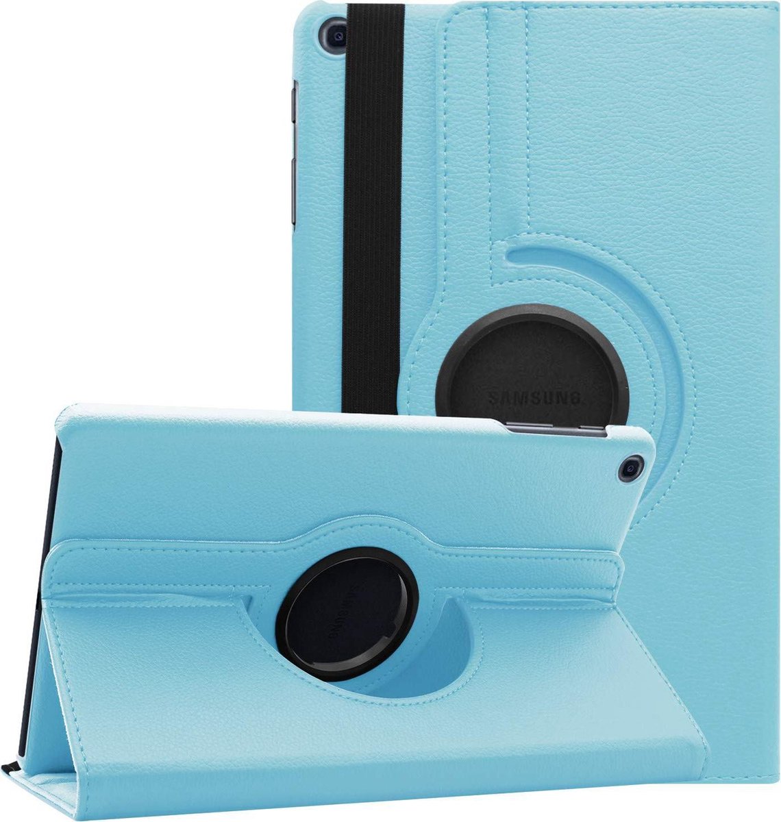 Draaibaar Hoesje met stylus pen Multi stand Case Geschikt Voor: Samsung Galaxy Tab A 10.1 2019 SM T510 / T515 - Licht blauw