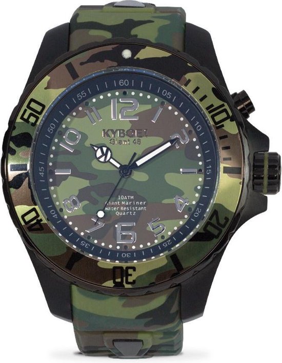 KYBOE! Camo Series - CS.48-004 - Woodland Camo - Horloge - Heren - Ø 48 mm  | bol.com