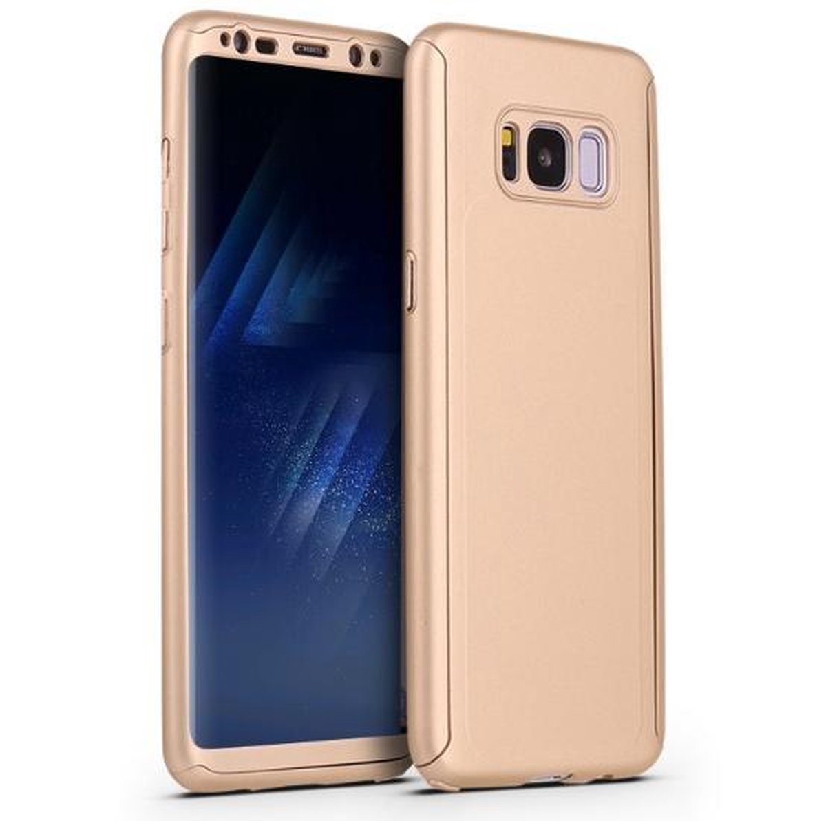 360-graden Frosting Beschermhoesje Set voor Galaxy S8 Plus_ Goud