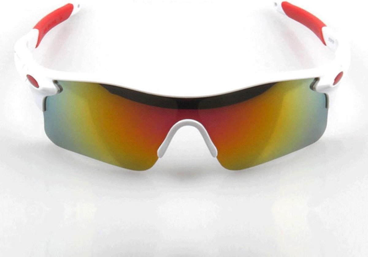 sport zonnebril UV400 outdoor (rood-wit)