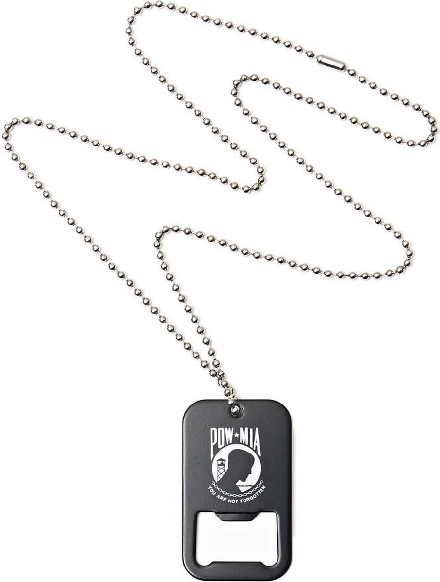 Dog tag/flesopener Pow Mia