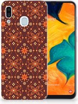 Geschikt voor Samsung Galaxy A30 | A20 Uniek TPU Hoesje Batik Brown