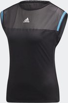 adidas Escouade Tee Dames Sportshirt - Black/Shock Cyan - Maat S