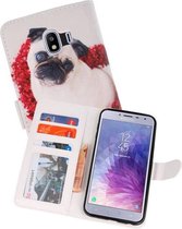 Hondje Bookstyle Hoesje Geschikt voor Samsung Galaxy J4 2018