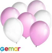 30 ballonnen Pink en Wit (Ook geschikt voor Helium)
