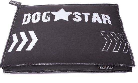 Lex & Max Dogstar - Losse hoes voor hondenkussen - Boxbed - Antraciet - 90x65x9cm