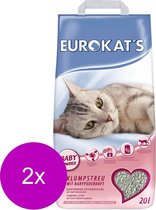Eurokats Baby Powder Fragrance - Litière pour chat - 2 x 20 L