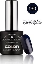 Cosmetics Zone Hypoallergene UV/LED Hybrid Gellak 7ml. Dark Blue 130 - Dark Blue - Glanzend - Gel nagellak