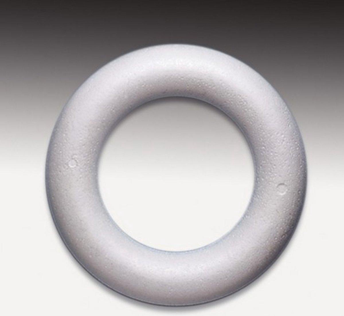 Styropor volle ring [ piepschuim ] 22 cm, 10 STUKS. LEUK VOOR KERSTKRANSEN.