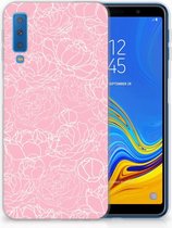 TPU siliconen Hoesje Geschikt voor Samsung Galaxy A7 (2018) Design White Flowers