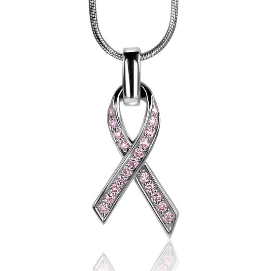 Zinzi zih560 - Zilveren hanger Pink Ribbon - Roze | bol.com