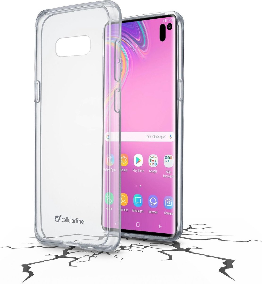 Cellularline Clearduo Backcover Galaxy S10 E Transparant