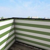 Balkonscherm gestreept olijfgroen - BalkonschermenGestreept - Vinyl - 100x100cm Enkelzijdig