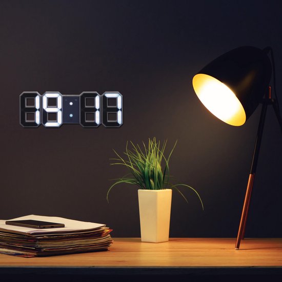 bol com digitale led klok moderne tafel lamp mini muurklok wekker