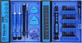 DELTACO VK-51, Smartphone reparatie gereedschapset, 38 stuks, Precisie CRV, blauw