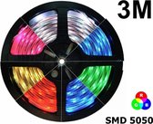 3 Meter - IP20 RGB LED Strip SMD5050 60led p/m (geen adapter en remote/controller inbegrepen)
