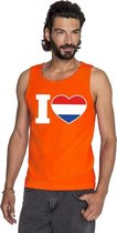 Oranje I love Holland tanktop heren L