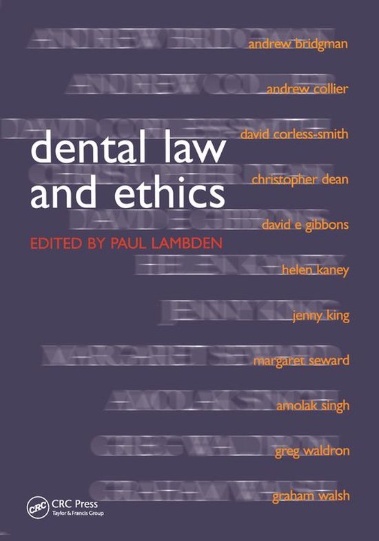 Dental Law and Ethics (ebook), Paul Lambden 9781315345598 Boeken bol
