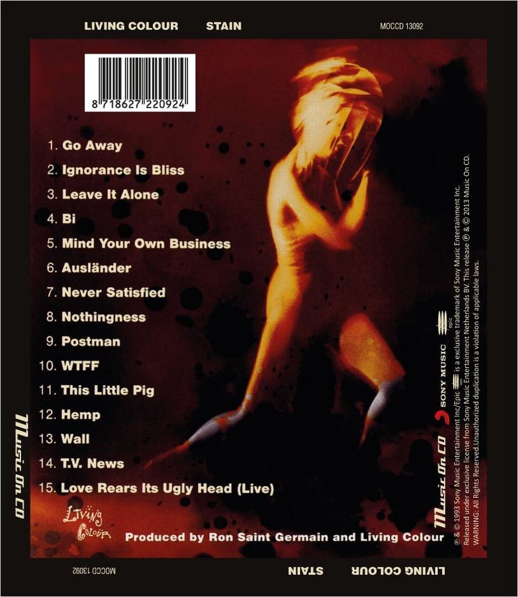 Stain, Living Colour CD (album) Muziek