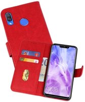 Huawei Nova 3 Hoesje Kaarthouder Book Case Telefoonhoesje Rood