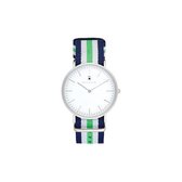 Black Oak Velutino blue white green 40 mm horloge