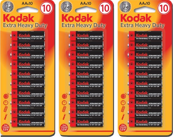 Verraad merknaam verwennen Kodak AA Batterijen Extra Heavy - Penlite - 30 Stuks | bol.com