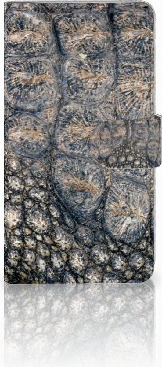 Samsung Galaxy J7 2016 Telefoonhoesje met Pasjes Krokodillenprint