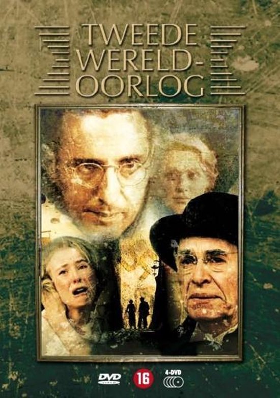 Collectie 'Tweede Wereldoorlog' met portretten van mannen en vrouwen, en een silhouet van twee figuren bij een kaart.