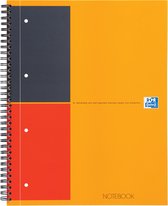 OXFORD International notebook A4+ gelijnd 4 gaats 80 vel 80g stevige kartonnen kaft oranje