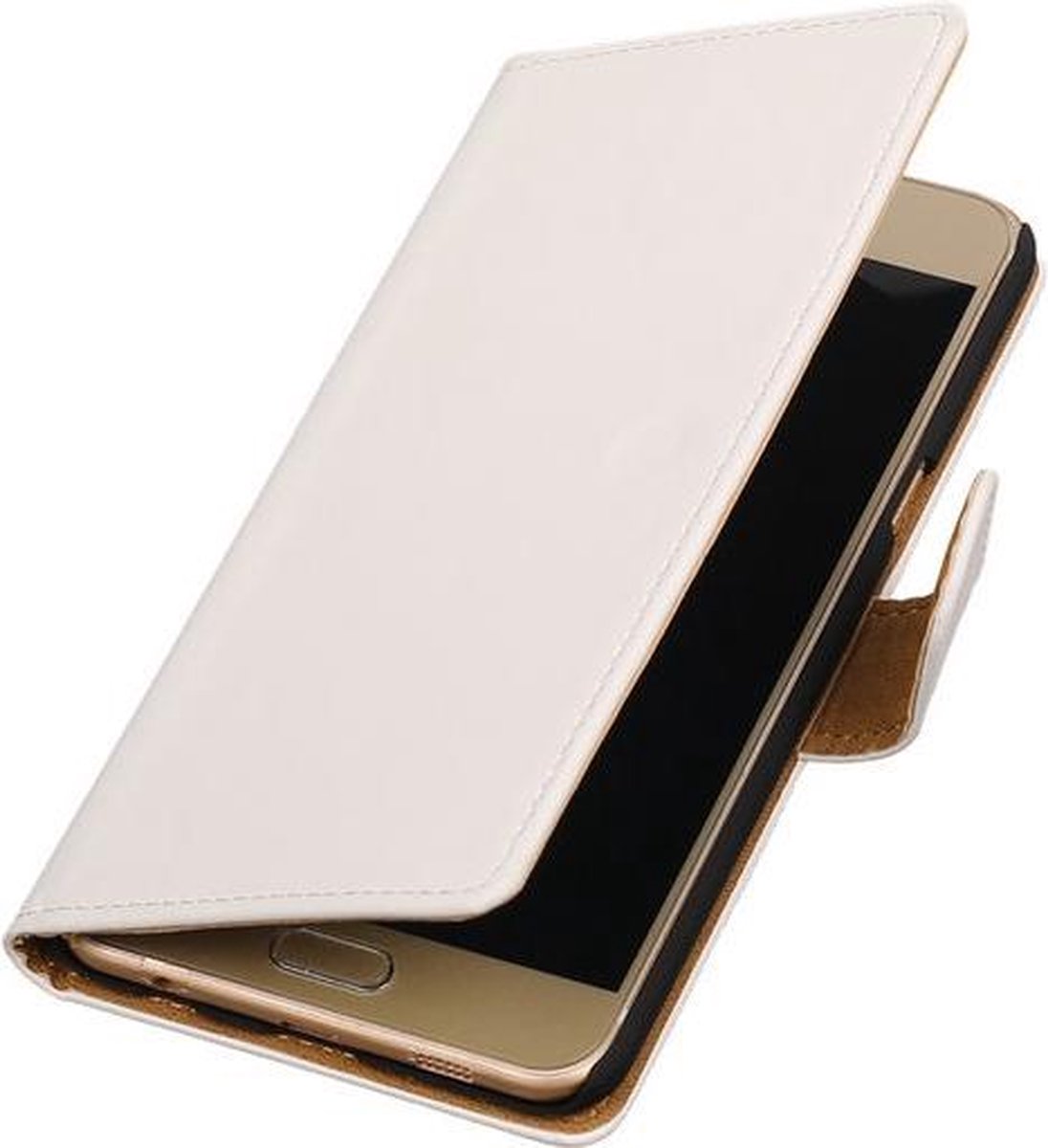 Wit Effen booktype wallet cover hoesje voor Samsung Galaxy C5