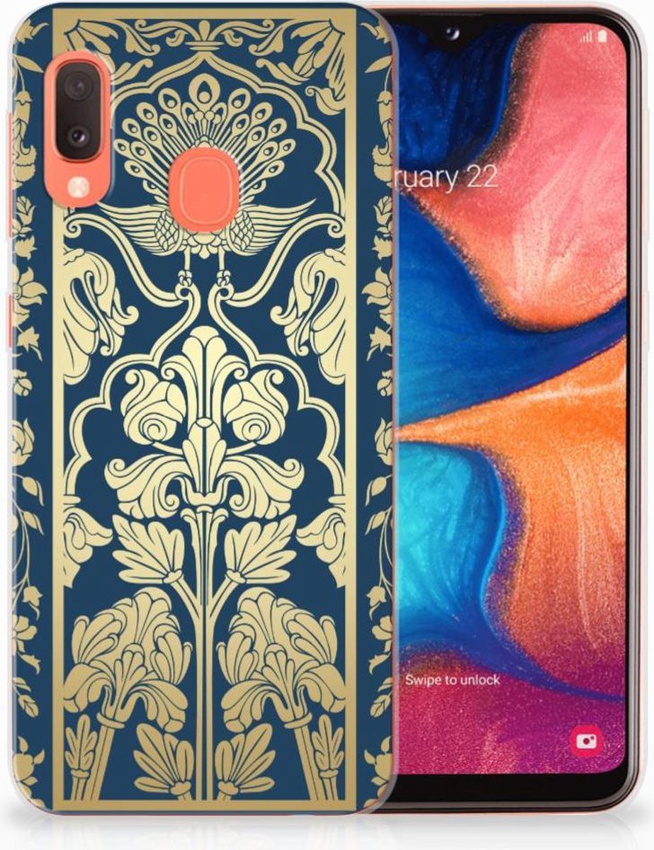 Samsung Galaxy A20e TPU Case Beige Flowers