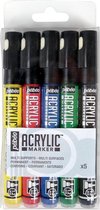 Pebeo - Acryl Markers 1.2mm - Primaire kleuren - set 5 stuks