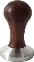 Cafelat tamper RVS met houten greep 58mm