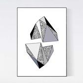 A4 - Terrazzo Poster Geometrisch Grijs I - Moderne Minimalistische Print