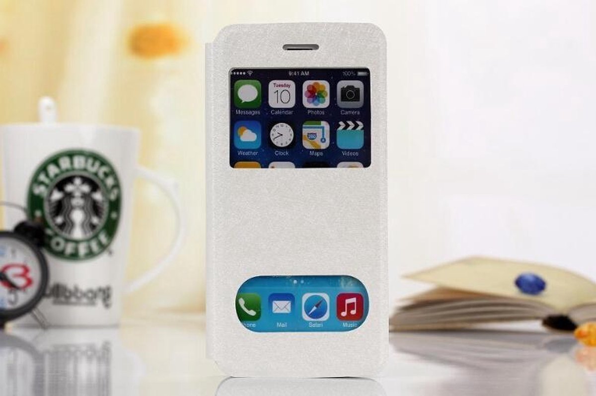 View Cover Zijde Patroon voor iPhone 6 _ Wit