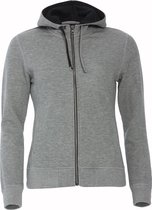 Clique Classic Hoody FZ Ladies Grijs Melange maat M