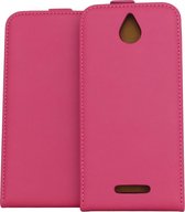 HTC Desire 510 Lederlook Flip Case hoesje Roze